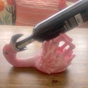 Wooden Flamingo Wine Bottle Holder